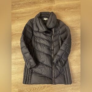 Barneys New York Black Quilted Asymmetrical Puffer Coat
